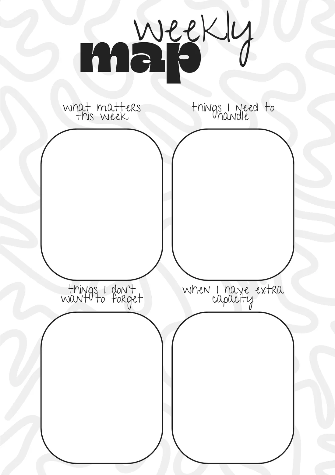 Priority-led Weekly Map journal page